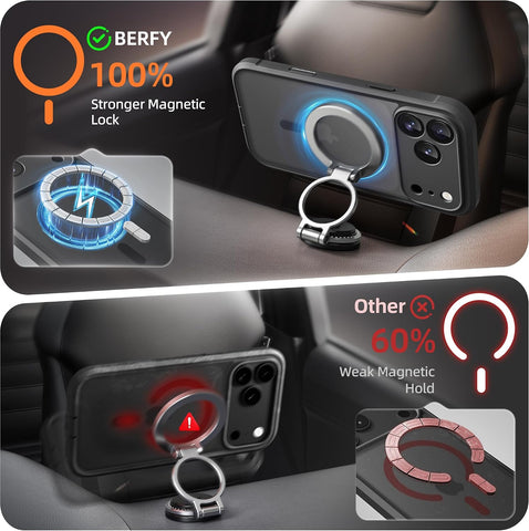BERFY for iPhone 17 Pro Max Case, Compatible with Magsafe, Black