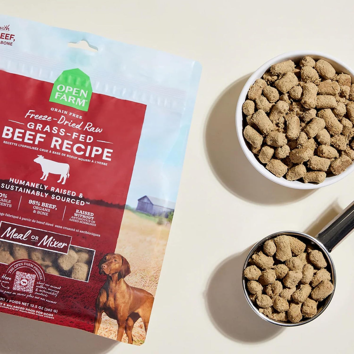Open Farm Freeze Dried Raw Dog Food, Beef Bite-Sized Morsels, 31.5oz Bag