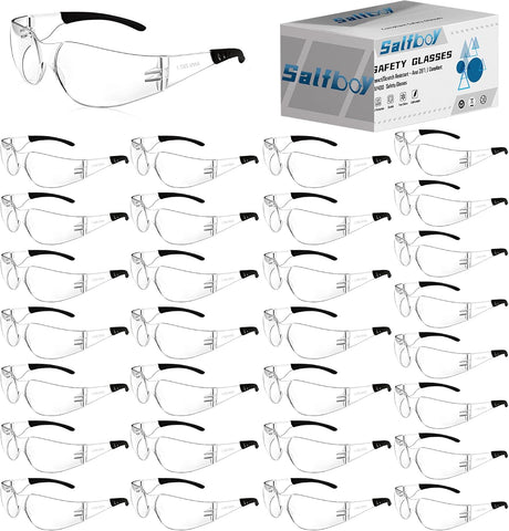 Salfboy Ansi Z87.1 Certified Safety Glasses, Bulk Protection Glasses