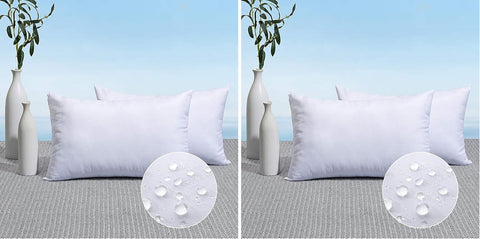 MIULEE Pack of 4 12x20 Outdoor Pillow Inserts, Outdoor Throw Pillows Water-Resistant Decorative Premium Lumbar Pillow Stuffer Sham for Porch Swing Couch Sofa Cushion Patio Furniture