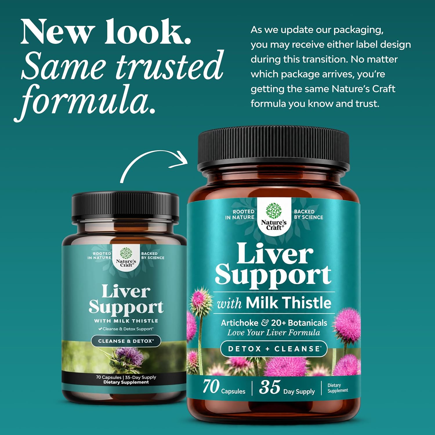 Liver Cleanse Support - Milk Thistle Supplement with Choline - 70 Count