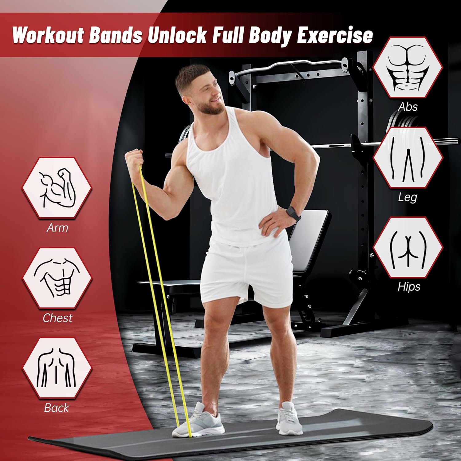 5-Level Resistance Bands for Working Out, Pull Up Assistance Bands