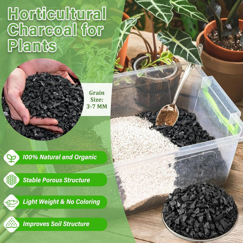 Legigo 2 QT Horticultural Charcoal- Natural Biochar Soil Amendment