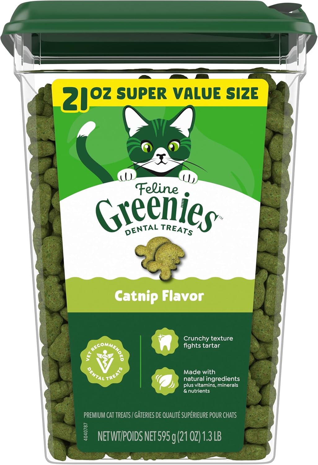 Greenies Feline Natural Dental Cat Treats, Catnip Flavor, 21 oz