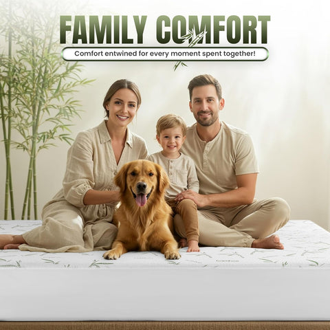 Bamboo Viscose Waterproof Mattress Protector Full Size, 15" Deep Pocket
