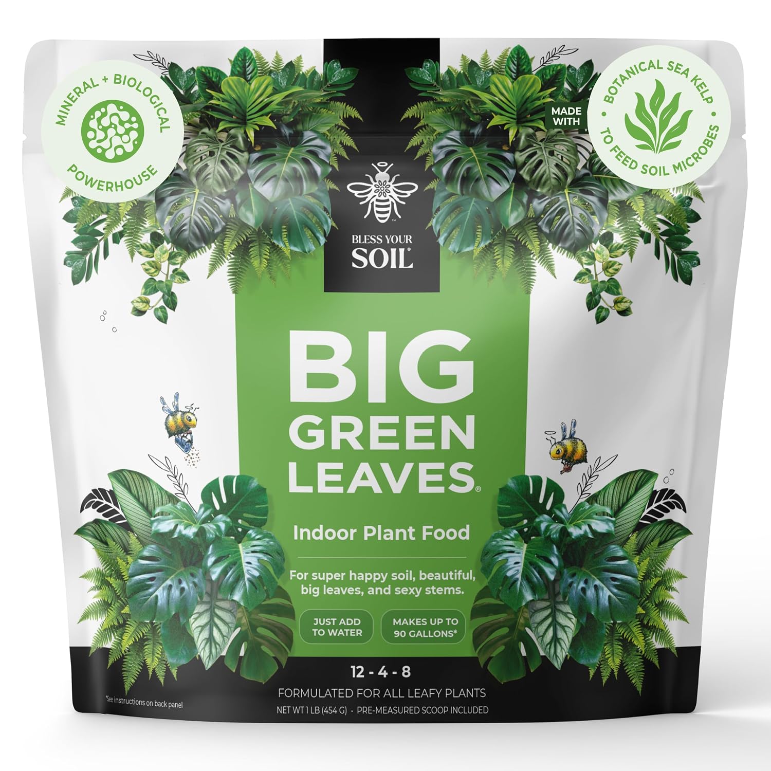 Big Green Leaves Indoor Plant Food – 4X Concentrated Fertilizer, 1 lb