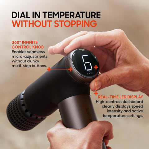 Sharper Image Powerboost Compact Heat & Cold Therapy Percussion Massage Gun
