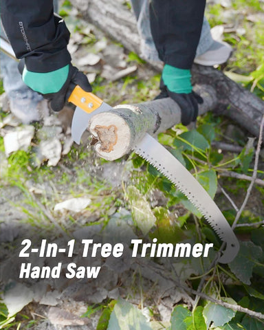 8.5FT Pole Saw with Adjustable Length for Tree Trimming, Lightweight Manual Pruning Saw with Mn Steel Blade, Long Extension Branch Cutter Long Pole for Yard, Garden, Patio and Forestry Use