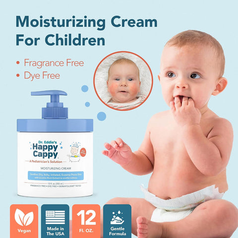 Happy Cappy Moisturizing Cream - Dry Skin Lotion for Kids - 12 fl oz