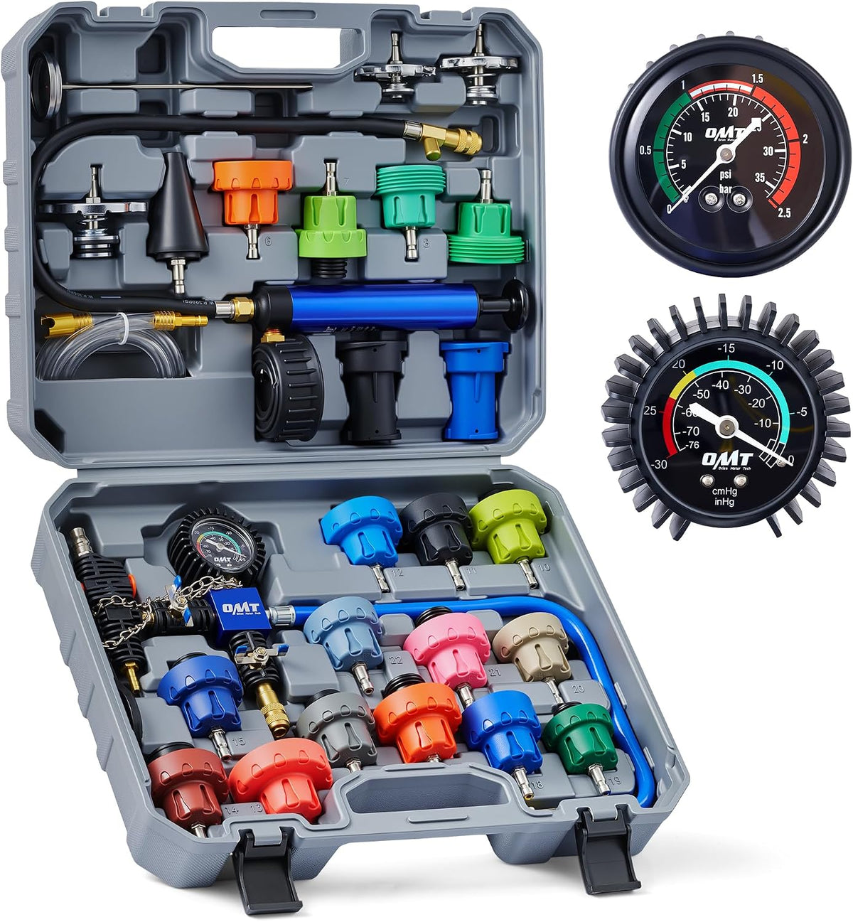 OMT Master Coolant Pressure Tester Kit, 33 Pcs Coolant Vacuum Refill Kit
