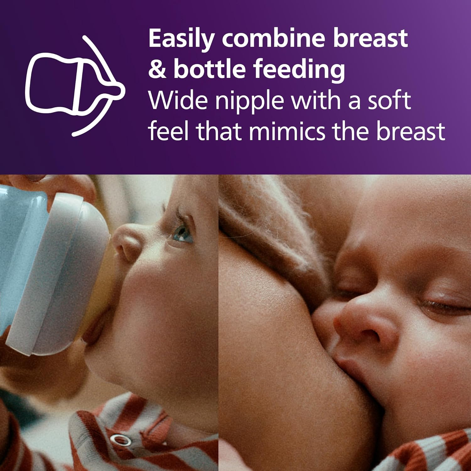 Philips Avent Natural Baby Bottles, Slow Flow, 4 oz, BPA-Free, 4-Pack