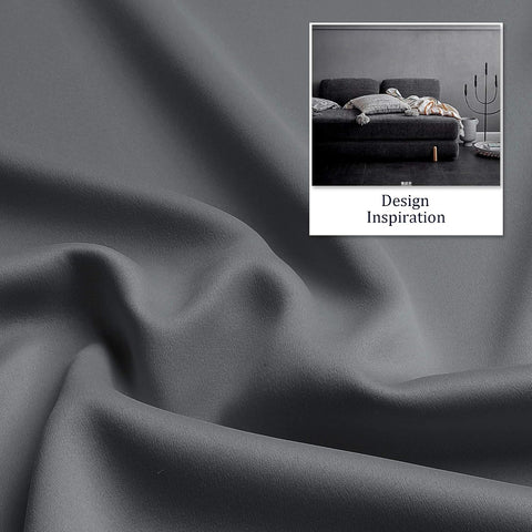 DUALIFE Grey Blackout Curtains for Bedroom 108 inches Long 2 Panels Grommet Window Treatment Thermal Insulated Room Darkening Window Panels Drapes for Living Room 60x108 inch Length