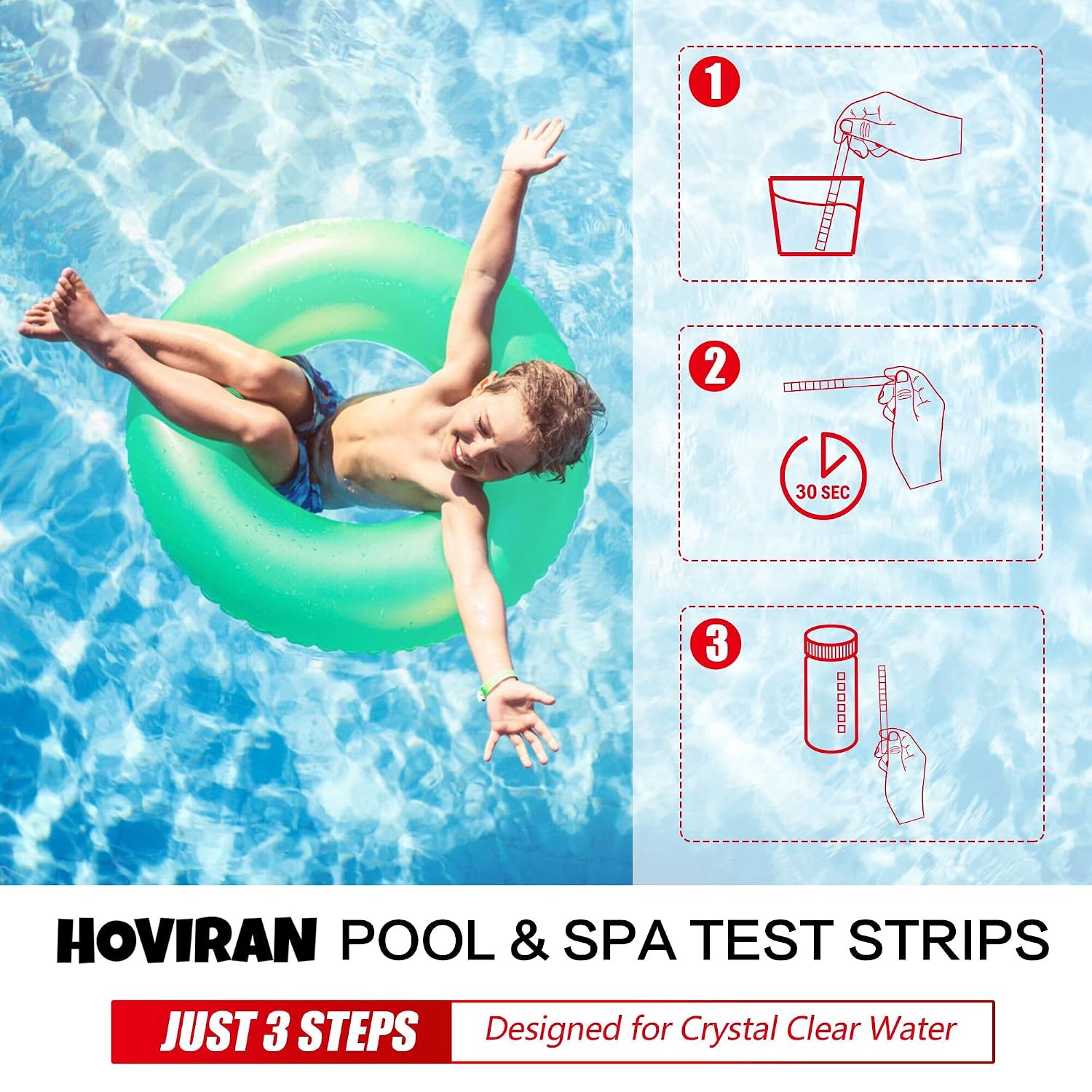 Hot Tub Test Strips, 7 in 1 Pool and Spa Test Strips 50 ct