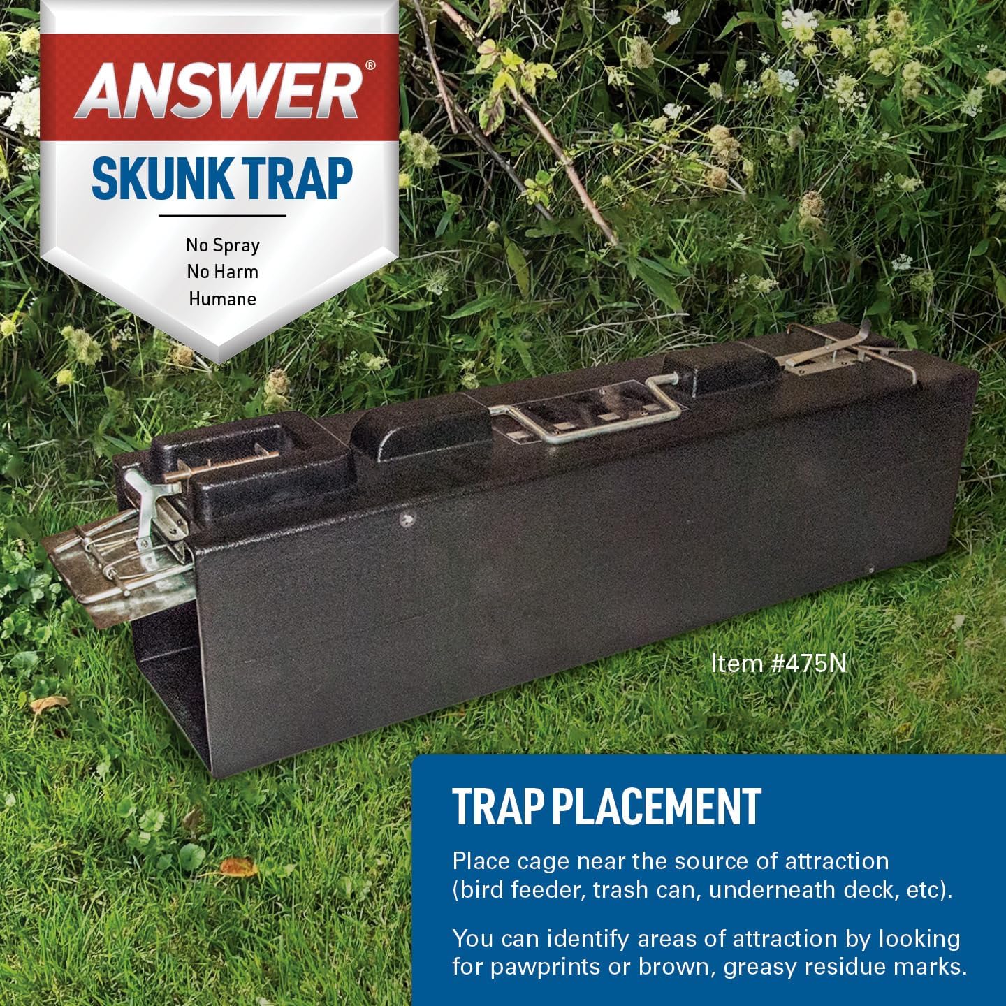 JT Eaton Answer Humane Live Catch & Release Skunk Trap, Wire Cage