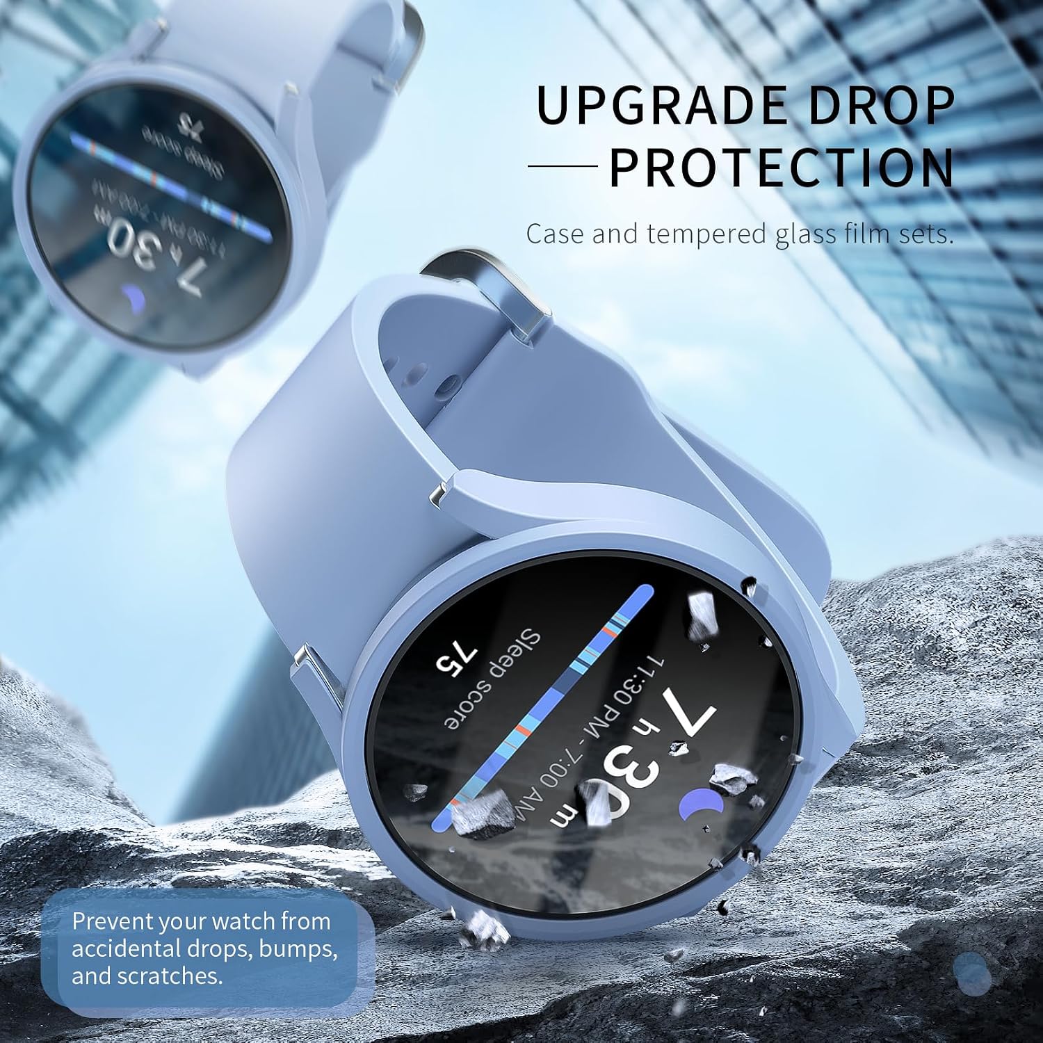 6+6 Pack for Samsung Galaxy Watch 7 44mm Screen Protector Case