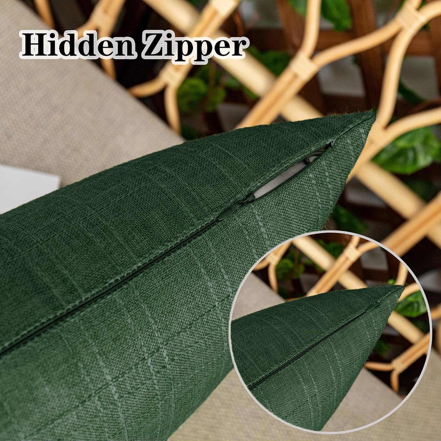 Kevin Textile Outdoor Waterproof 14”x24” Pillow Covers 2 Pack, Army Green