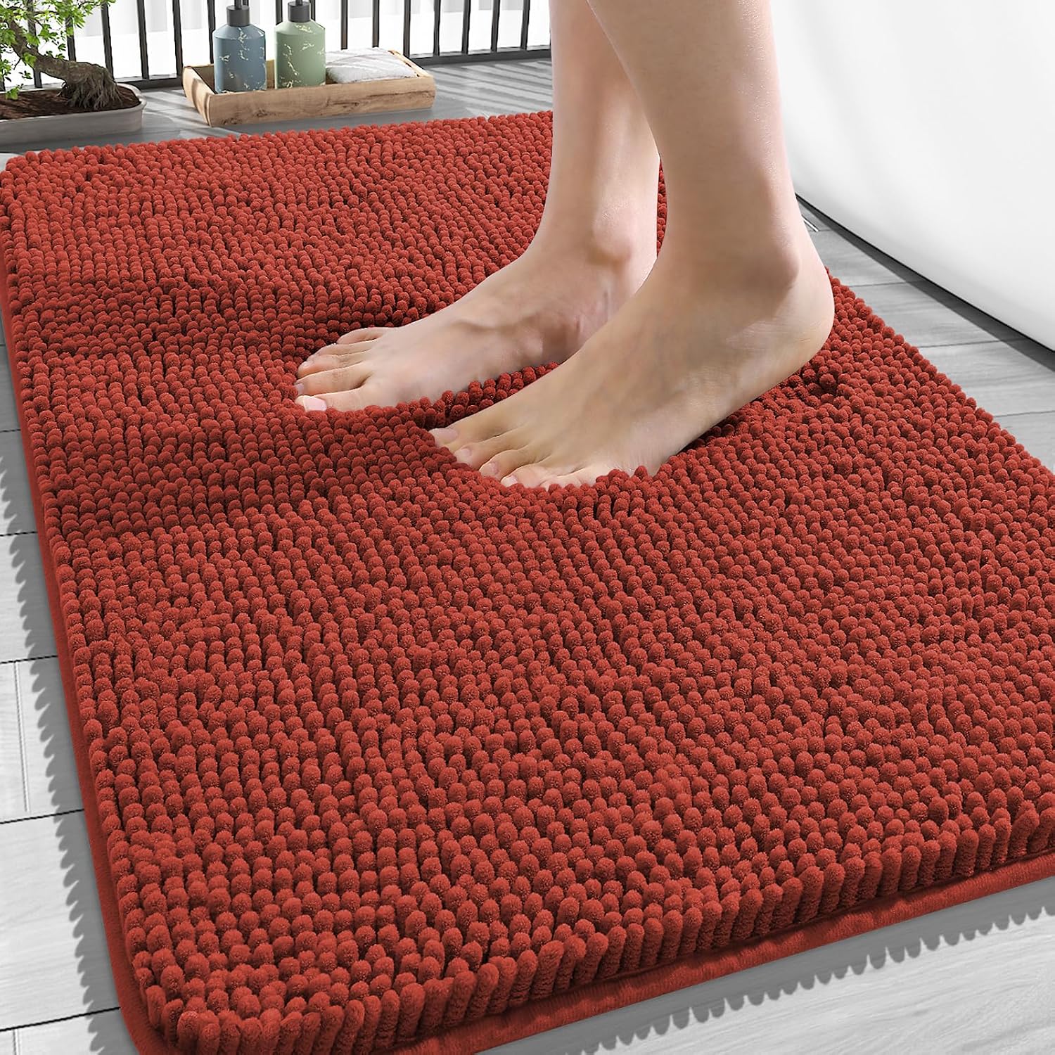 OLANLY Bathroom Rugs 34x21, Extra Soft Absorbent Chenille Bath Rugs
