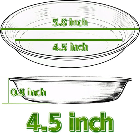 Plant Saucer Pot Tray 4 inch, 6 Packs Plastic Flower Planter Saucers and Drip Trays for Indoors Outdoors, Heavy Durable Plant Plate Water Catcher (Black)