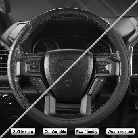 West Llama Car Steering Wheel Cover for Ford F-150, F-250, F-350, Expedition (Black-Large Size)