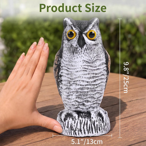 OFFO Realistic Owl Statue, Hand-Painted Garden Owl Decor, 10 Inch