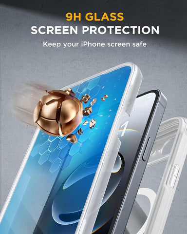 Miracase for iPhone 16e& 17e Case Built-in Screen Protector, Matte Clear
