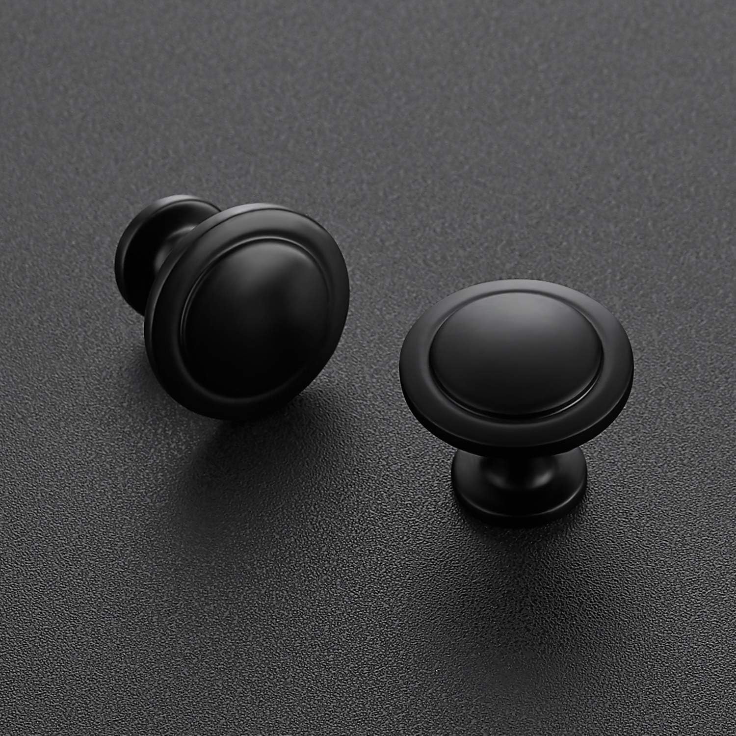 Ravinte Matte Black Round Cabinet Knobs,Zinc Pulls,1-1/4 Inch,30 Pack