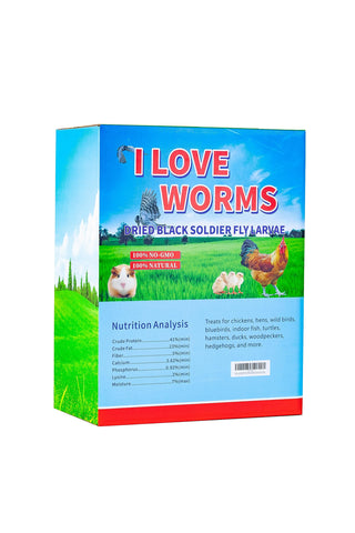 I LOVE WORMS Dried Black Soldier Fly Larvae (10lb), 100% Natural Non-GMO, Treat for Chickens, More Calcium Chicken Feed Than Mealworms