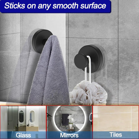 Bntuk Suction Cup Hooks for Shower, Removable Towel Hooks for Bathroom