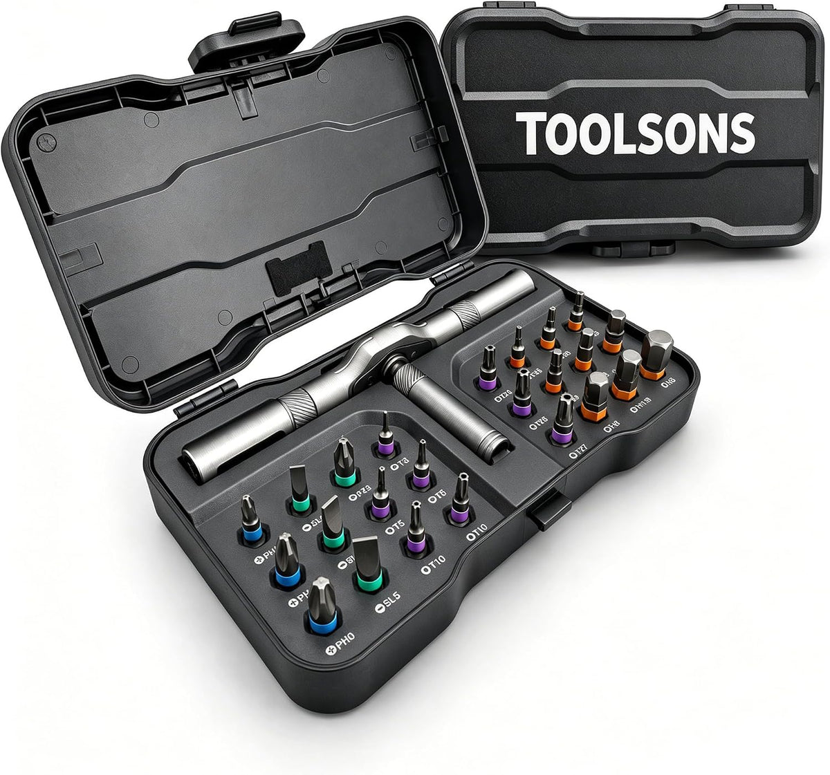 24-in-1 TOOLSONS Multi Tool Set, Ratchet Tool Kit with Multiple Bit Styles