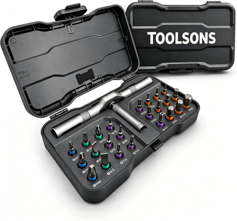 24-in-1 TOOLSONS Multi Tool Set, Ratchet Tool Kit with Multiple Bit Styles