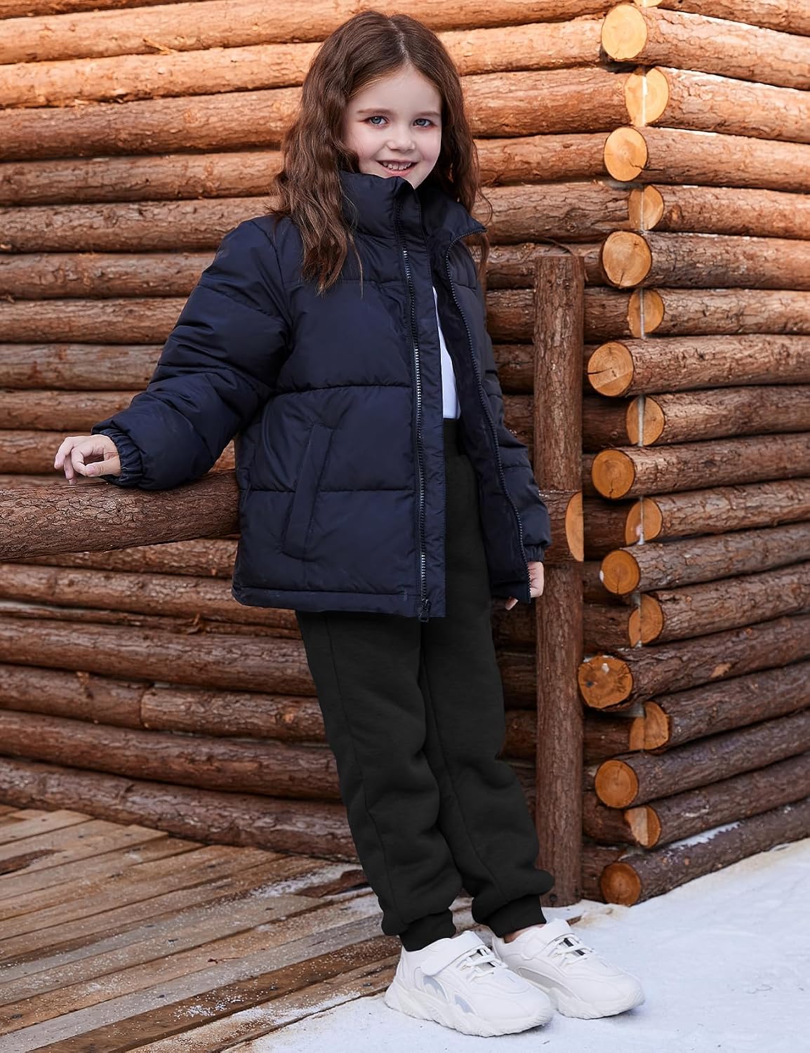 Flygo Girls Boys Fleece Joggers Sherpa Lined Winter Warm Sweatpants