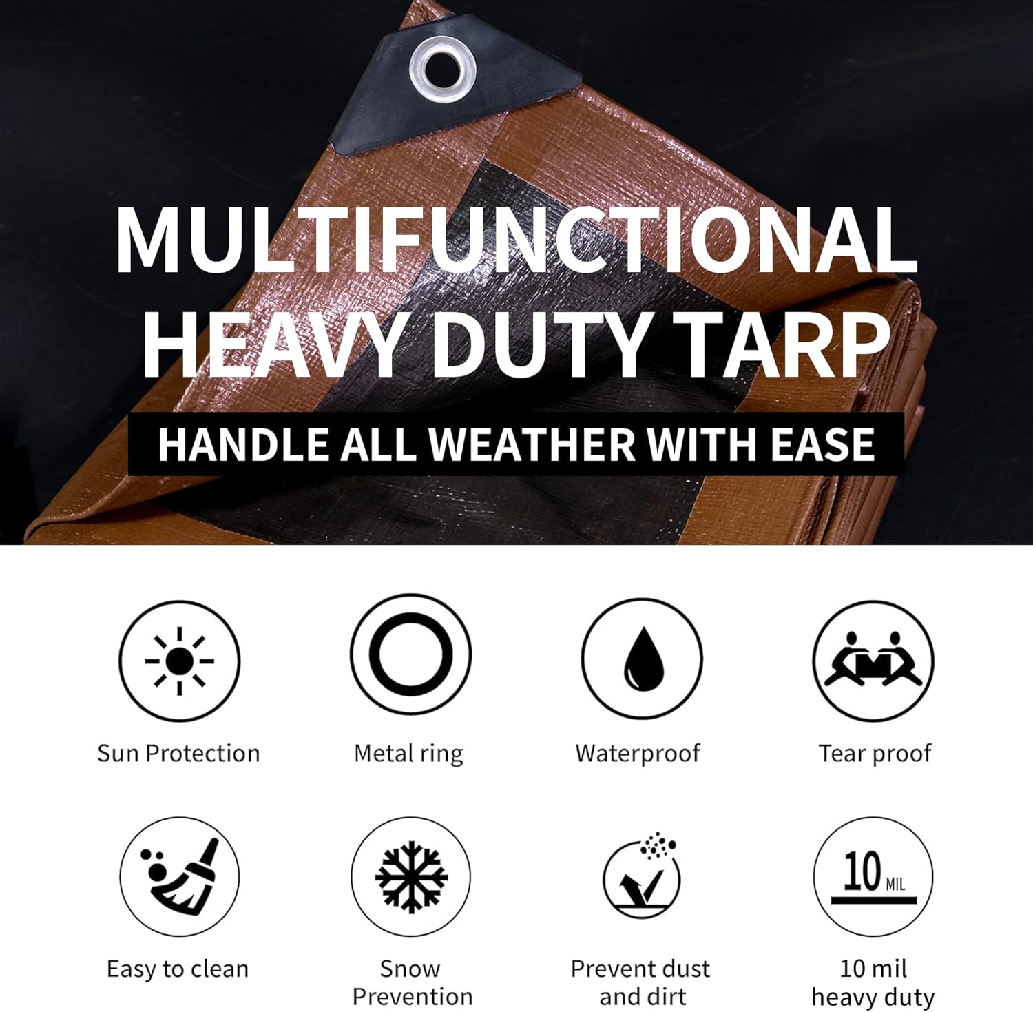 TARPAL Tarp 4x20 Feet Tarps Heavy Duty Waterproof 10mil Multipurpose