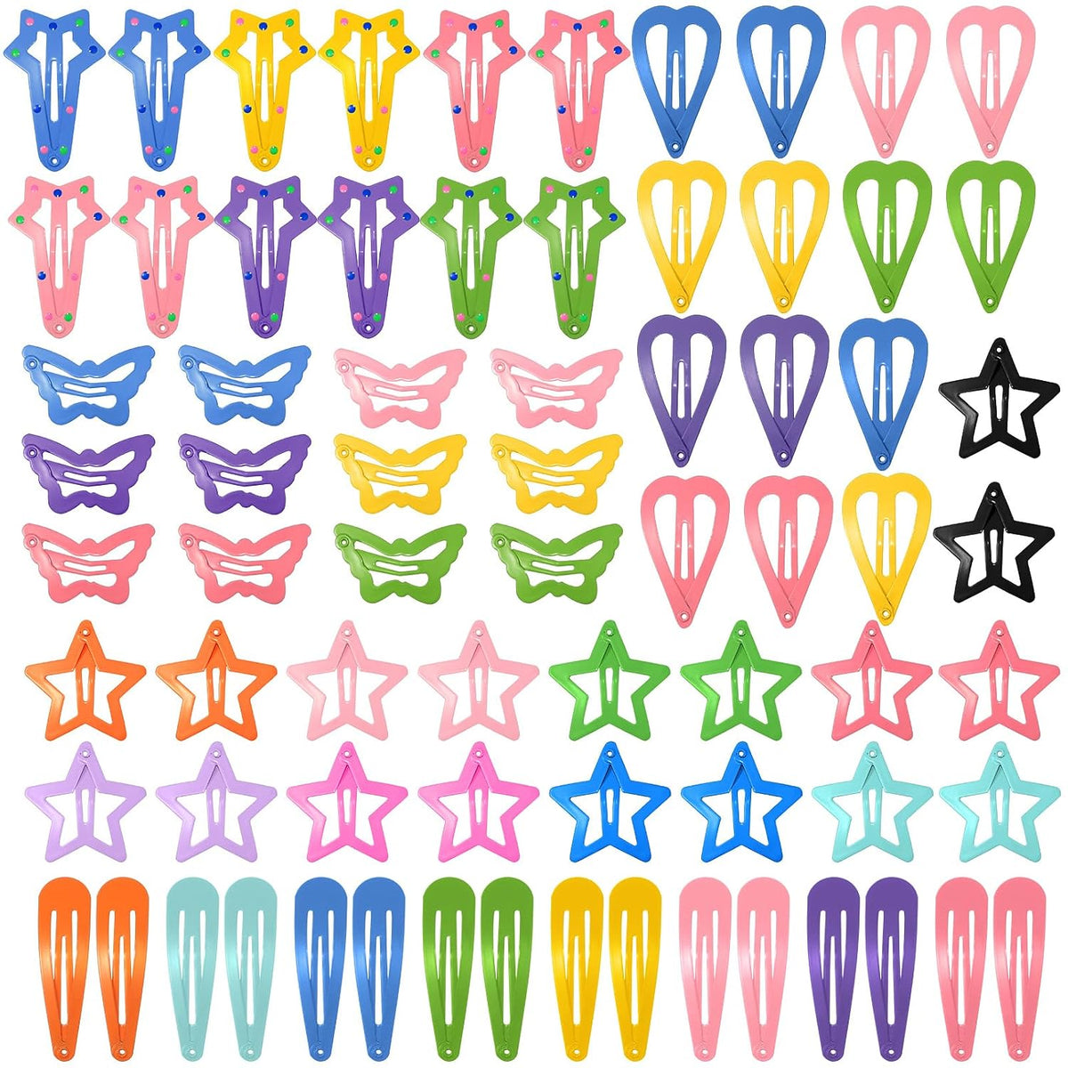 obeoby 82Pcs Colorful Snap Hair Clips for Girls Toddler kid Small Barrettes