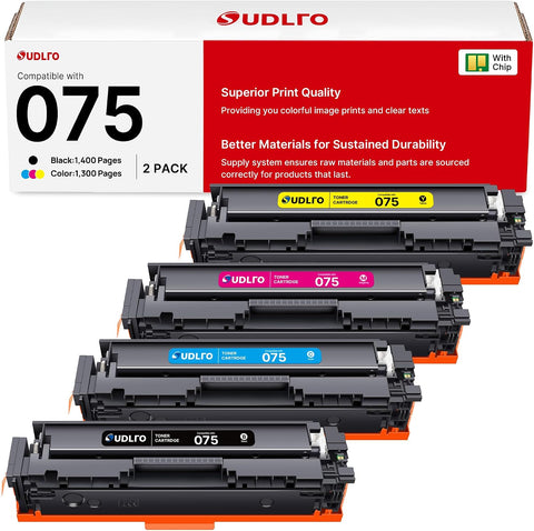 075 Toner Cartridges 4 Pack for Canon MF665Cdw LBP646Cdw with Chip