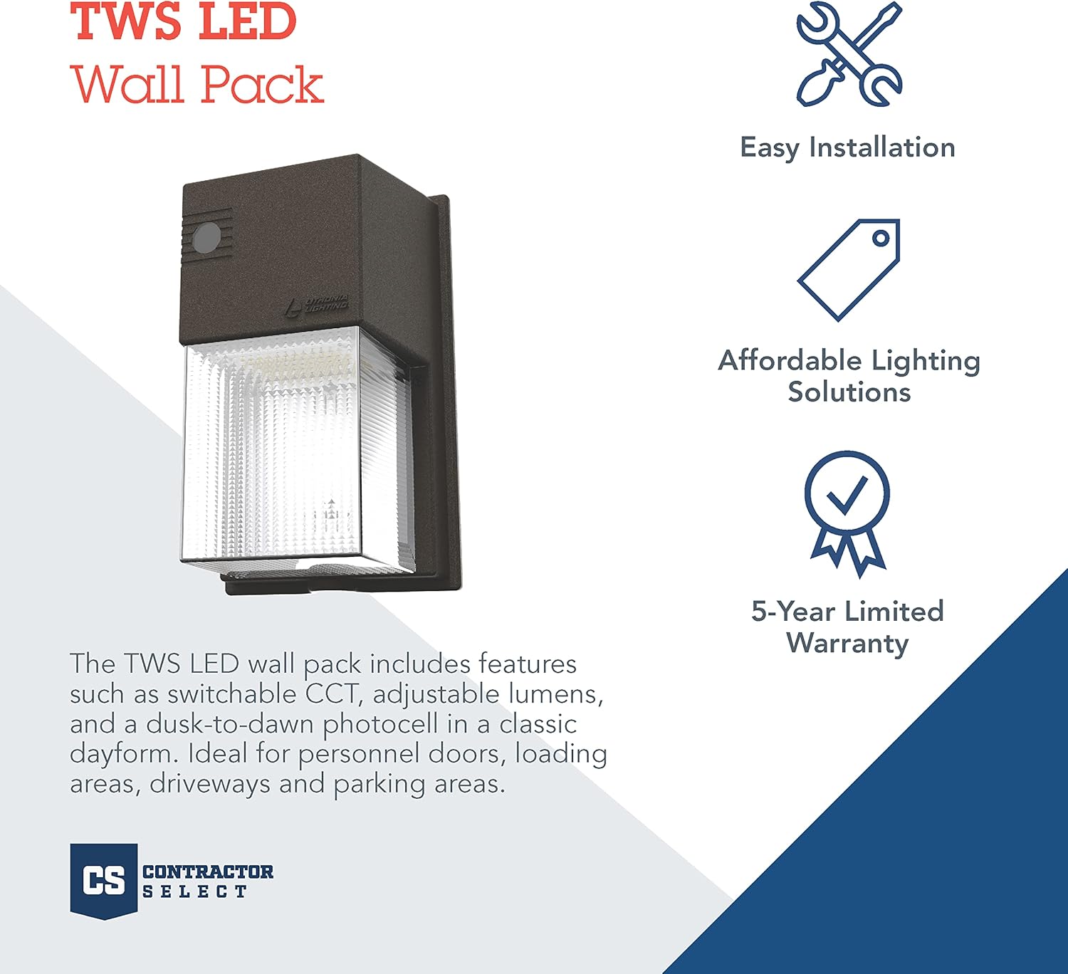 Lithonia Lighting 7" Mini LED Wall Pack Outdoor Light Dusk to Dawn