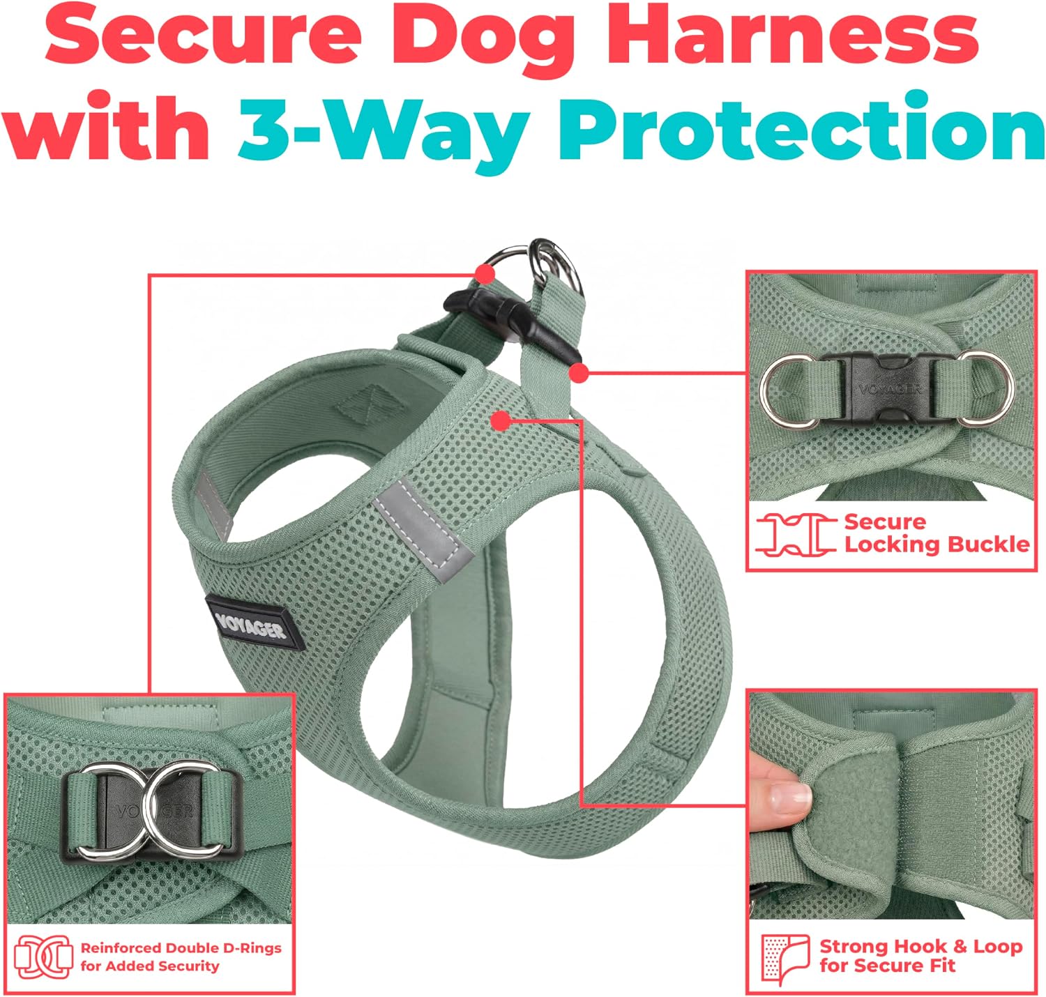 Voyager Step-in Air Dog Vest Harness - Moss Green, Medium