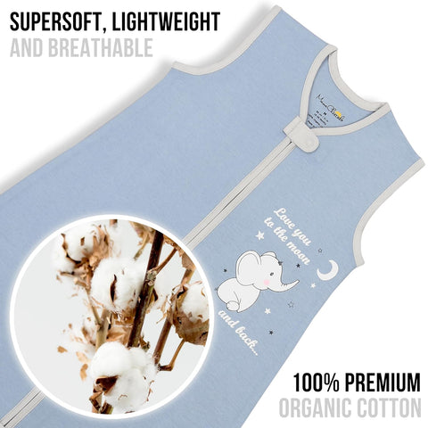 Organic Cotton Toddler Sleep Sack with Feet 1.0 TOG Wearable Blanket 1-Pack