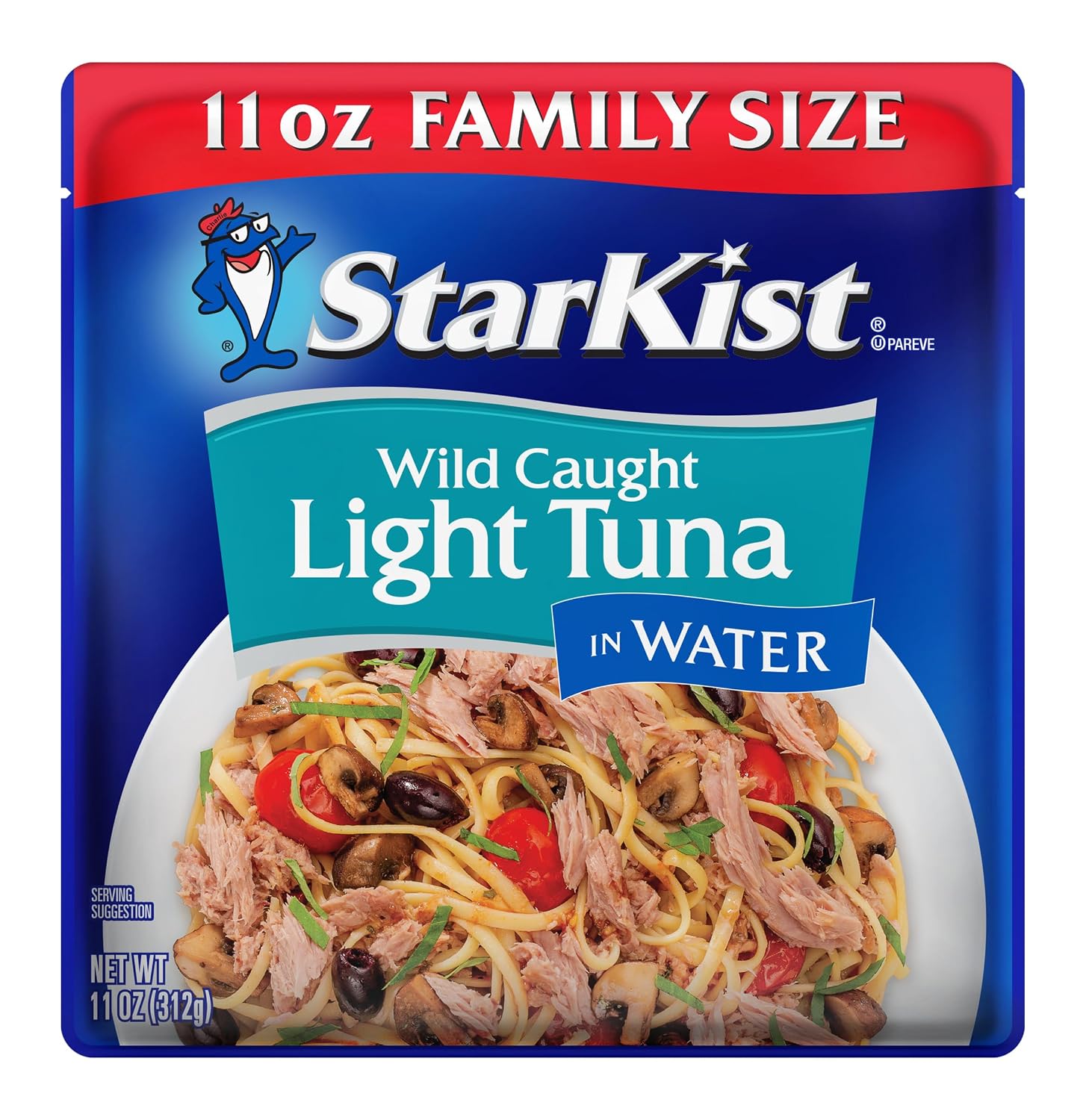 StarKist Wild Caught Light Tuna in Water, 11oz Pouch, 12-Pack | 19g Protein Per Serving, Ready to Eat, Shelf Stable Seafood, Gluten Free, Soy Free, No Draining for Salads and Sandwiches
