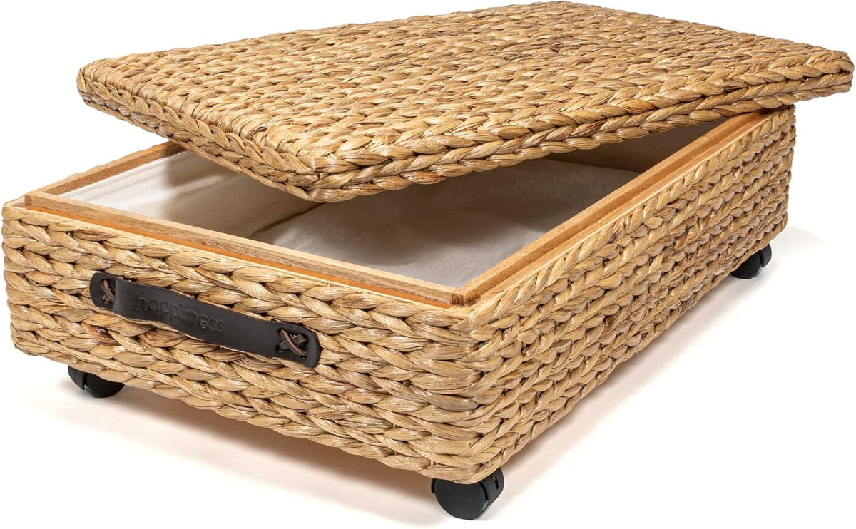happimess Chett Underbed Storage Bin Wheels 26", Natural