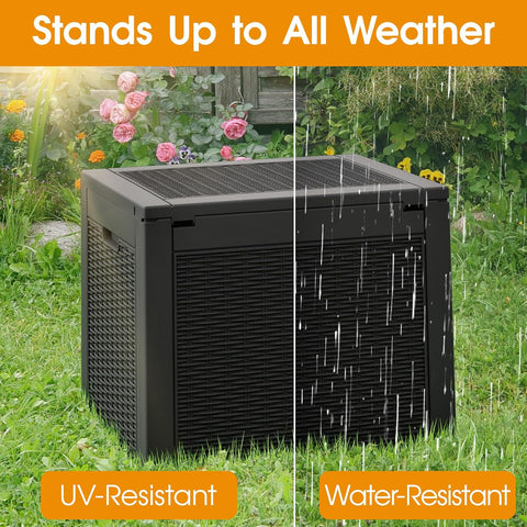KAMABOKO Outdoor Storage Box, 30 Gallon Deck Box Outdoor Waterproof Small