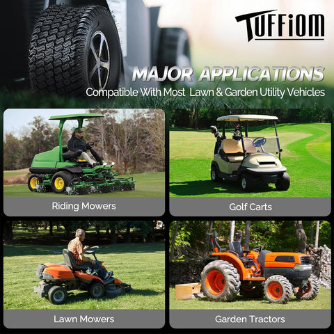 TUFFIOM 20x10.00-8 Lawn Mower Tires 2 Pack, 4PR 20x10x8 Tubeless Lawn Tractor Tires,1190 lbs Capacity Garden Tires, Compatible With Most Lawn & Garden Utility Vehicles