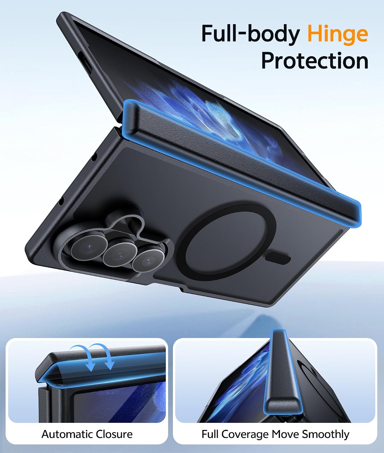 FNTCASE for Samsung Galaxy Z Fold 7 Case, Hinge Protection, Fit for Magsafe