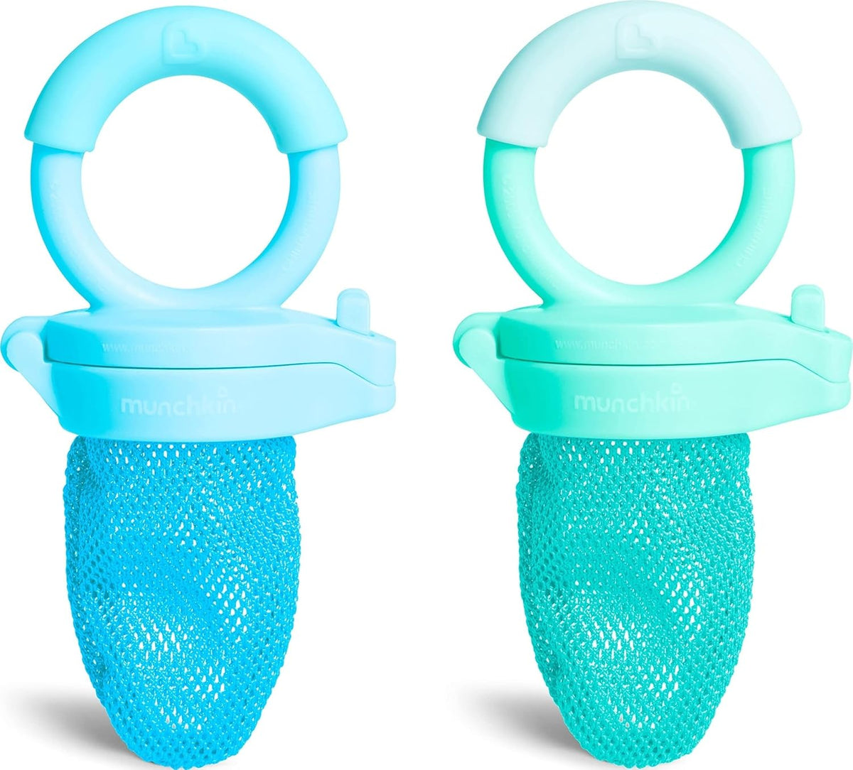 Munchkin Baby Feeder for Fresh Food and Fruit, 2 Pack, Blue/Mint