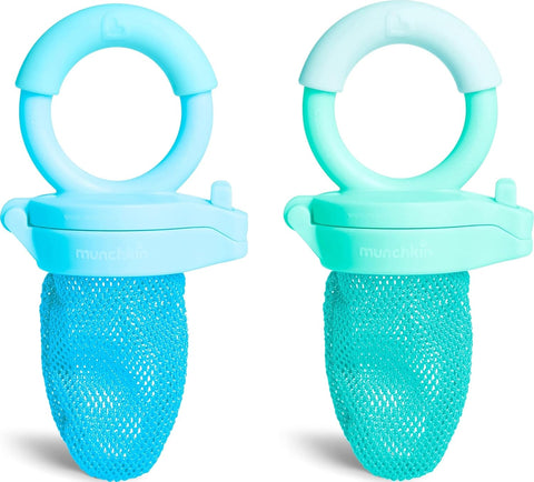 Munchkin Baby Feeder for Fresh Food and Fruit, 2 Pack, Blue/Mint