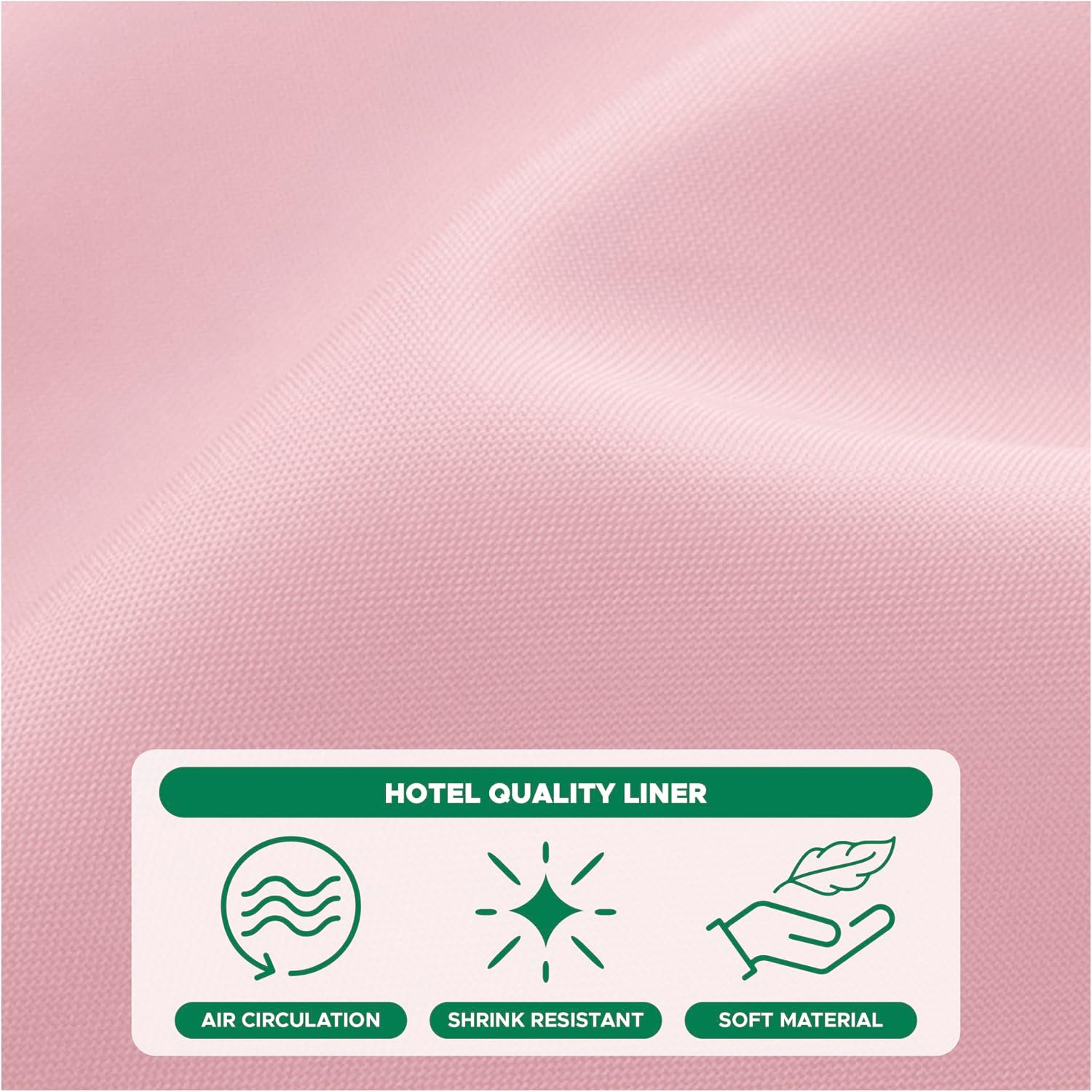 Fabric Shower Curtain Liner 72x72 Inch-Pink Standard Size Shower Liners
