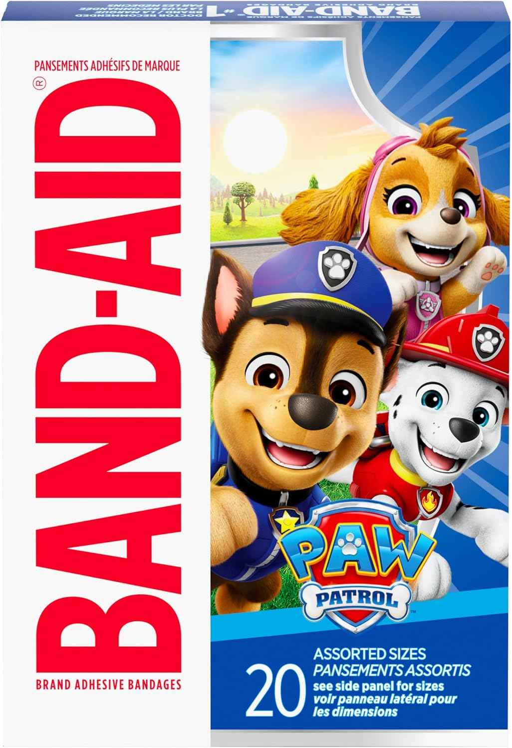 BAND-AID Brand Adhesive Bandages, Nickelodeon Paw Patrol, Assorted, 20 Ct