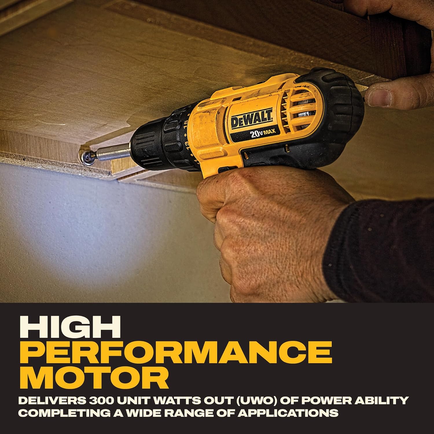 DEWALT 20V Max Cordless Drill Driver Set, 2 Speed, High Performance Motor, Includes 2 XR 1.3Ah Li-Ion Batteries, Charger and Contractor Bag (DCD771C2)