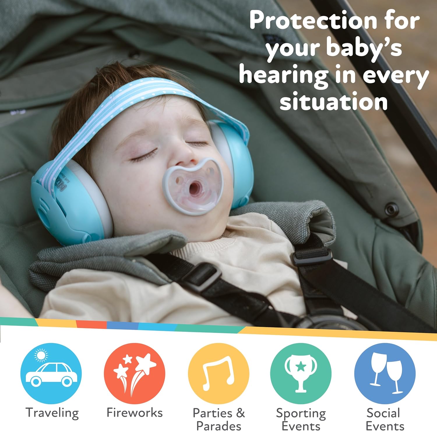Nuby Soft Sounds Noise-Canceling Earmuffs with Travel Case