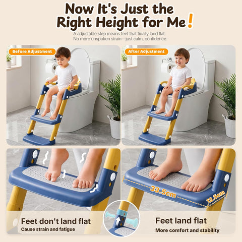 Orzbow Potty Training Seat with Step Stool, Adjustable Height, Anti-Slip