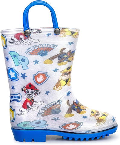 Nickelodeon Paw Patrol boys Character Printed Waterproof Easy-On Handles PVC Rain Boots